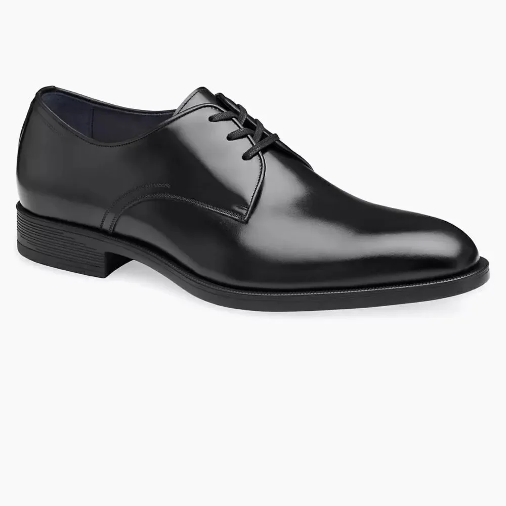 JM collection flinch black calf skin leather lace up oxford men’s dress shoes